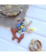 Personalized wooden rattle toy elephant with name boy girl - baby sensor... - $400.48 MXN