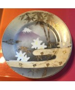 Mt. Fuji Gold Bamboo Designs Salad Plate Hand Painted 6 Inch Unknown Mak... - £18.54 GBP