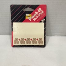 Vtg Post-it Notes 3-M 1 Pad 40 Sheets NIP Bears Hearts 1990  Made In USA - $7.61