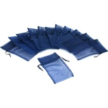 12 Jewelry Navy Blue Organza Drawstring Gift Bags 3x4&quot; - £6.26 GBP