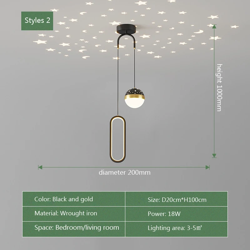 2 Heads  LED Pendant Light Hanging Lamp for Ceiling Living Room room side  ry Sk - £185.09 GBP