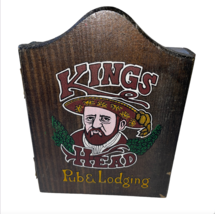 Vintage Kings Head Pub and Lodging Dart Board Set Mini Small Barware w/ ... - £23.53 GBP