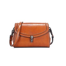 JeHouze Fashion Women Genuine Leather Crossbody Mini Handbag Metal Strap Small P - £39.32 GBP