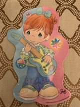 Vintage PRECIOUS MOMENTS Girl Playing Guitar Shaped Melmac Plate - £12.07 GBP