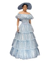 Southern Belle Blue Theater Costume Dress Large Blue - £294.83 GBP