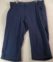 Liz Claiborne Capri Pants Women Size Large Blue Cotton Classis Pocket Flat Front - £13.54 GBP