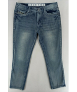 Encrypted Supply Company Men&#39;s Size 36&quot;W x 32&quot;L Distressed Blue Denim Jeans - £10.45 GBP