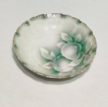 1950&#39;s Vintage Weiman Germany Hand Painted Porcelain Bowl Green Apples 9&quot; - £24.65 GBP
