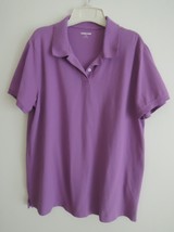 Ladies Polo Shirt Size XL Lands End Bright Purple Cotton Blend Collared ... - £9.84 GBP