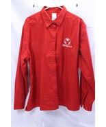 Disney Store Red Long Sleeve Button Up Employee Work Shirt Uniform Women... - $19.59