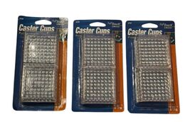 Lot 3 SoftTouch Clear Square Caster Cups 1 13/16” Furniture Floor Protec... - $13.85