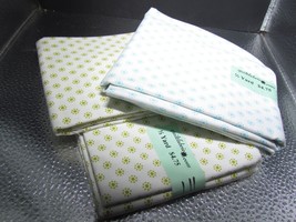 3 Light Green and Blue Dotted Cotton Fabric 1/2 yard each - $18.99