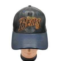 Chicago Bears NFL Black Blue Leather Embroidered Modern Snapback Orange Trim USA - £56.01 GBP