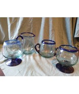 Mexican Hand-Blown Cobalt Rim Barware - $115.45 CAD