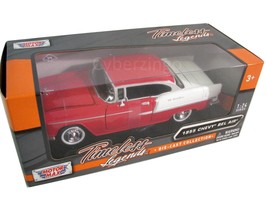 1955 Chevy Bel Air Red And White MotorMax 1:24 Diecast Model NEW IN BOX - £18.07 GBP