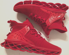 Hello Mr. Lin Men Red Non-Slip Athletic Blade High Top Basketball Shoes ... - £41.78 GBP