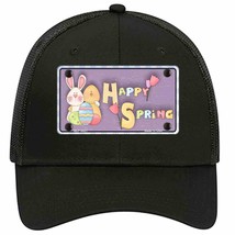 Happy Spring Purple Novelty Black Mesh License Plate Hat - £23.16 GBP