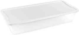Homz Snaplock Clear Storage Bin With Lid, Large-41 Quart, White, 2 Pack - £67.31 GBP