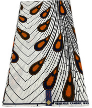 Orange, Grey Cloud, and Black Mix African Fabric Cambric Wax - £25.80 GBP