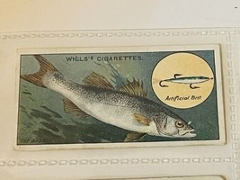 WD HO Wills Cigarettes Tobacco Trading Card 1910 Fish Bait Lure Bass #35... - $19.69