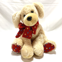 Gund Dog Plush Stuffed Animal Red Scarf Paw Print Paws 11+ Tall Sitting - £10.00 GBP