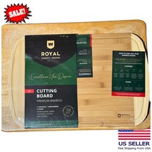 Royal XL Bamboo Cutting Board w/ Juice Groove Chopping Board 18x12 Round Corners - £4.77 GBP