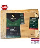 Royal XL Bamboo Cutting Board w/ Juice Groove Chopping Board 18x12 Round... - £4.74 GBP