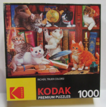 Kodak Premium 1000 Piece Library Mischief Cats Jigsaw Puzzle - £7.88 GBP
