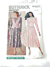 Vintage Butterick 4452 Sewing Pattern Misses Midcalf Dress &amp; Vest Low Waist - £2.96 GBP