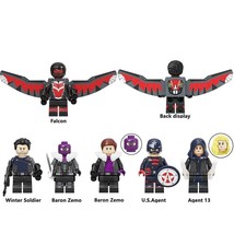 6pcs Marvel The Falcon and the Winter Soldier John Walker Baron Zemo Minifigures - £12.81 GBP