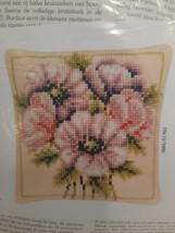 Vervaco Belgian 16&quot;x16&quot; Needlepoint Pillow Kit 1200/12.921 Pastel Floral... - $39.55