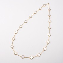 Mother of Pearl Quatrefoil Motif Necklace - $225.00