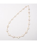 Mother of Pearl Quatrefoil Motif Necklace - £169.08 GBP