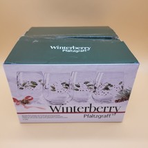 Pfaltzgraff Winterberry Stemless Wine Glasses Sentiments Set of 4 - £18.07 GBP