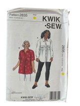 Kwik Sew Sewing Pattern Blouse Shirt Button Front Misses Size 1X-4X - £7.53 GBP