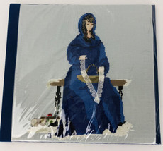 Cross Stitch Needlepoint Photo Album Scrap Book Lady in Blue Dress Handmade - $39.99