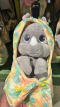 Disney Parks Animal Kingdom Baby Rhino in a Hoodie Pouch Blanket Plush Doll - £39.79 GBP
