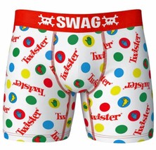 Swag Hasbro Twister Game Satin Weaved Red Band Pouch Front Boxers Men&#39;s Nwt - £14.42 GBP