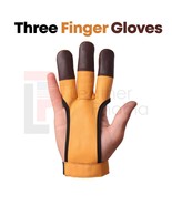 Archery Glove | Handmade Shooting Hunting Three Finger Gloves l Leather ... - £7.78 GBP