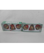 Vintage Decoupage Music and Holly Christmas Scene Ornaments Lot of 6 in box - £11.00 GBP