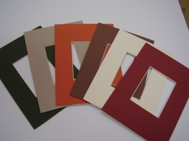 Picture Frame Mat 5x7 for 2.5x3.5 ACEO photo  autumn fall colors  SET OF 6 - £5.55 GBP