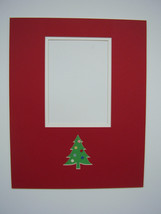 Photo Mat 11x14 Christmas Holiday Red with Christmas Tree for 5x7 photo Navidad - £8.75 GBP