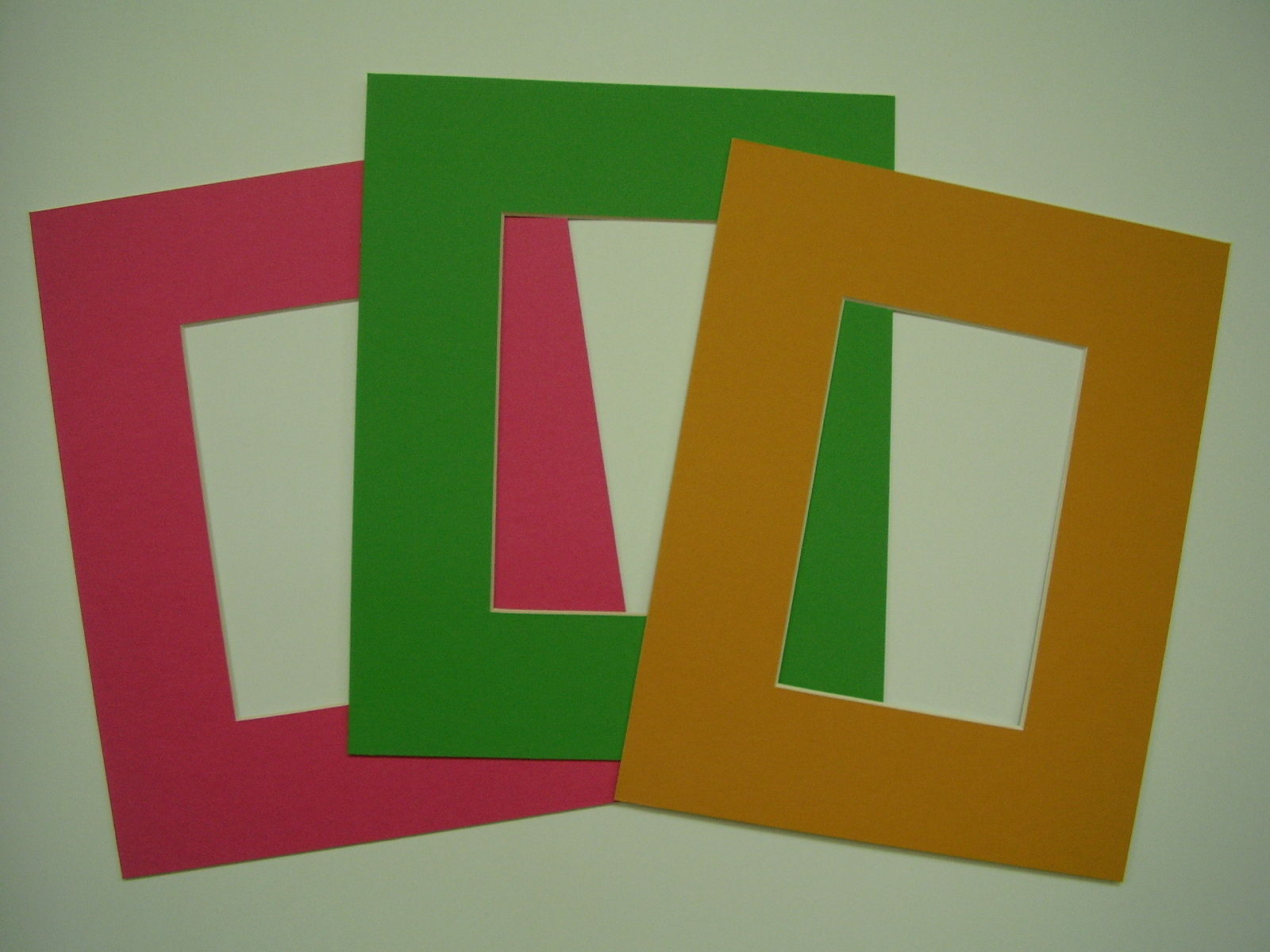 Picture Framing Single Mats colors 8x10 for 4x6 photo green gold pink SET OF 3 - £4.79 GBP
