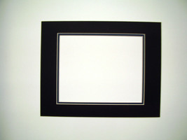 Picture Framing diploma Mat 11x14  for 8x10 diploma black with dark blue liner - £7.98 GBP