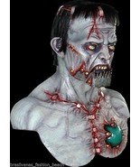 SUPER DELUXE MEGA FRANKENSTEIN REALISTIC MASK W/CHEST COLLECTOR HORROR M... - £63.92 GBP