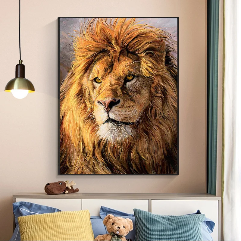 Play Animals DIY 5D Diamond Painting Kits  Tiger Lion Diamond Mosaic Painting Rh - £23.12 GBP