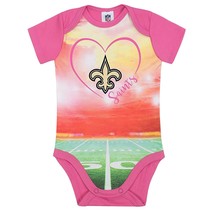 NFL New Orleans Saints Bodysuit Stadium Design Pink Size 0-3 Month Gerber - £11.92 GBP