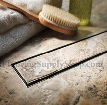 Quartz Linear Drain Tile 36 Plain Edge - Stainless Steel - £699.91 GBP