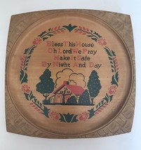 Wall Hanging Plaque &quot;Bless This House&quot; Transco Japan Wood Vintage 1960’s VGPC - £23.79 GBP