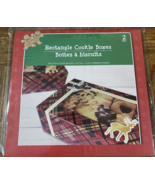 Christmas Rectangle Cookie Boxes (Set Of 2pcs) 8&quot; x 5&quot; x 2.75&quot;-Brand New... - $11.76